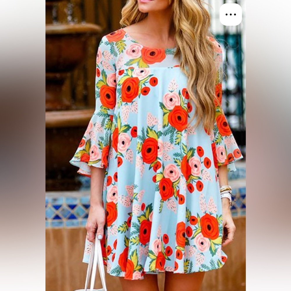 Paper Crown + Rifle Paper Co. Fluttered Blooms Swing Dress Sz XS Anthropologie